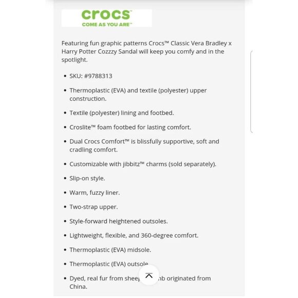 CROCS Black Graphic Furry Sandals - Picture 12 of 13